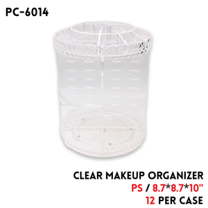 Clear Makeup Organizer, PS, 8.7"x8.7"x10"