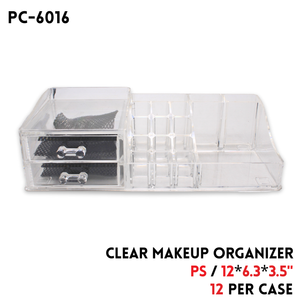 Clear Makeup Organizer, PS, 12"x6.3"x3.5"