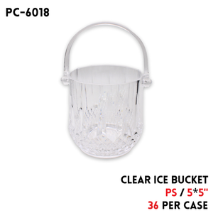 Clear Ice Bucket, PS, 5"x5"