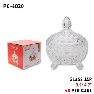 Glass Jar, D:3.9",H:4.7"