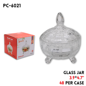 Glass Jar, D:3.9",H:4.7"