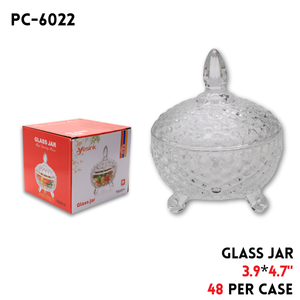 Glass Jar, D:3.9",H:4.7"