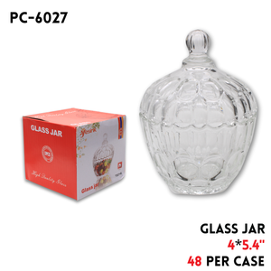 Glass Jar, D:4",H:5.4"