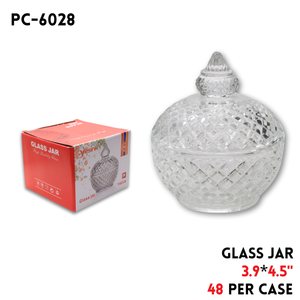 Glass Jar, D:3.9",H:4.5"