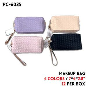 Makeup Bag, 7"x4"x2.8", PU, 4 colors