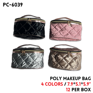 Makeup Bag, 7.9"x5.1"x5.9",poly, 4 colors