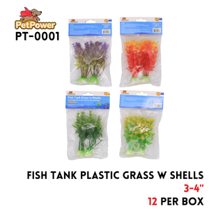 Fish Tank Grass w/Shells 3"-4" ,Plastic