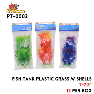 Fish Tank Grass w/Shells 7"-7.8" ,Plastic