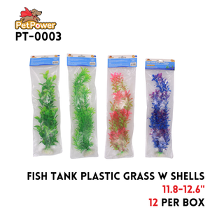 Fish Tank Grass w/Shells 11.8"-12.6" ,Plastic
