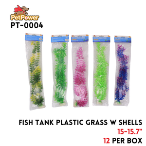 Fish Tank Grass w/Shells 15"-15.7" ,Plastic