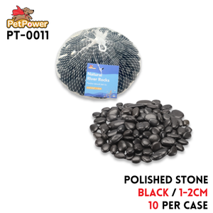 Polished Stone 1-2cm,Silicon dioxide,Black