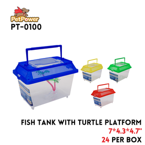 FishTank with Turtle platform 7"x4.3"x4.7"