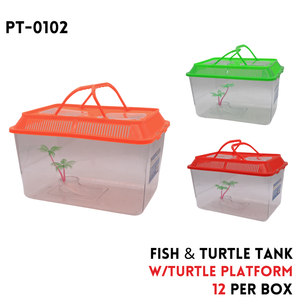 FishTank with Turtle Platform, 12.5"x8.5"x7.5"