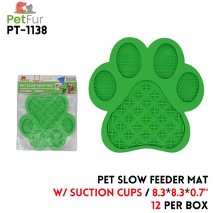 Claw Pet Slow Eat Mat,8.3"x8.3"x0.7",Green,silicone