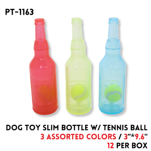 Pet Toy Vocal Bottle, 9.6"x3", 3 colors