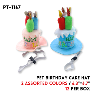 Pet Toy Birthday Hats, 6.3"x6.7", 2 colors