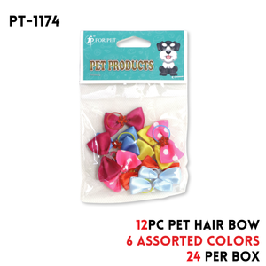12pk Pet Toy Bow, 6 colors