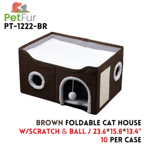 Brown
Foldable Cat House ,23.6x15.8x13.4,colth