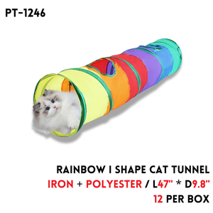 Rainbow I Shape Cat Tunnel,L47"xD9.8",iron+polyester