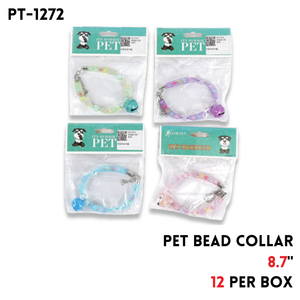Pet Bead Collar, 4 Colors Asstd, 8.7“