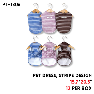 Pet Dress, Stripe Design, 3 Colors, 15.7”x20.5"