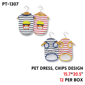 Pet Dress, Chips Design, 2 Colors, 15.7”x20.5"