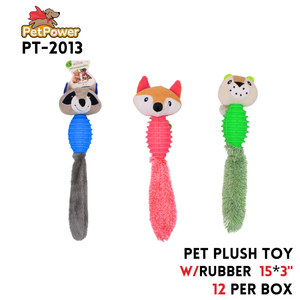 Pet Plush Toy w /rubber 15" x3"