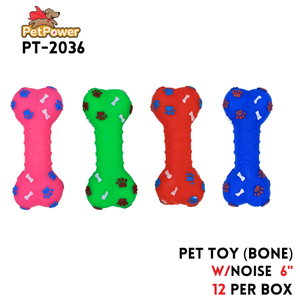 Pet Toy ( plastic bone assorted colors) 6" long