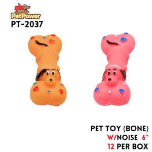 Pet Toy (Plastic bone assorted colors) 6" Long