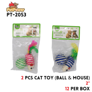 Pet Toy (Little mouse and ball assorted colors)