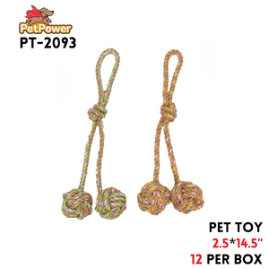 Pet Toy with two knots 2.5"x 14.5" long