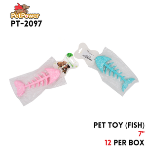 Pet Toy (Plastic fish) assorted colors 7" long