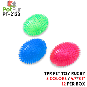 TPR Pet Toy Rugby, 4.7"*3.1", 3 Colors