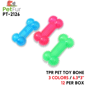 TPR Pet Toy Bone,6.7"*3", 3 Colors