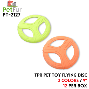 TPR Pet Toy Flying Disc, 9", 2 Colors