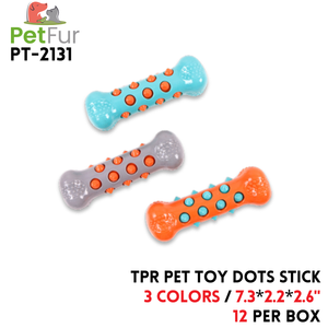 TPR Pet Toy Dots Stick, 7.3"*2.2"*2.6", 3 Colors
