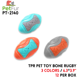 TPR Pet Toy Bone Rugby,6.3"*3.9",3 Colors