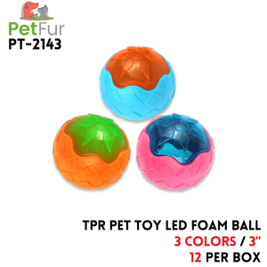 TPR Pet Toy LED Foam Ball,3",3 Colors