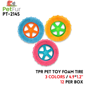 TPR Pet Toy Foam Tire,4.9"*1.2",3 Colors