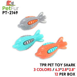 TPR Pet Toy Shark,6.3"*2.8"*2.8", 3 Colors