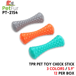 TPR Pet Toy Check Stick, 5.9", 3 Colors