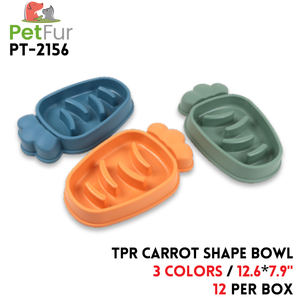 TPR Pet Toy Carrot Shape Bowl,12.6"*7.9", 4 Colors