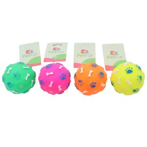 Pet Toy, Ball, dia 2.8",Vinyl,4 colors Assted