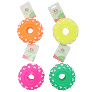 Pet Toy, Ball, Dia 4.5",Vinyl,4 colors Assted