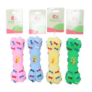 Pet Toy, Bone, 5.9"x2",Vinyl,4 colors Assted
