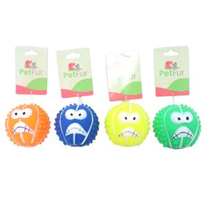 Pet Toy, Ball, Dia 2.8",Vinyl,4 colors Assted