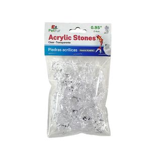 Acrylic Stones, 0.95", Clear, 100g, Plastic