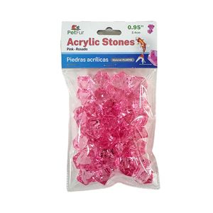 Acrylic Stones, 0.95", Pink, 100g, Plastic