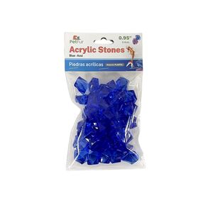 Acrylic Stones, 0.95", Blue, 100g, Plastic