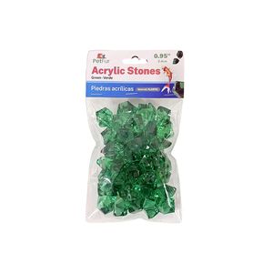 Acrylic Stones, 0.95", Green, 100g, Plastic